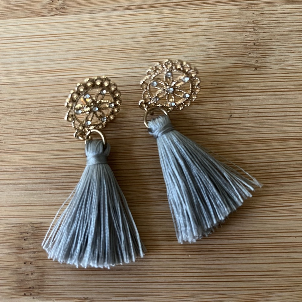 GrayTassel Earrings